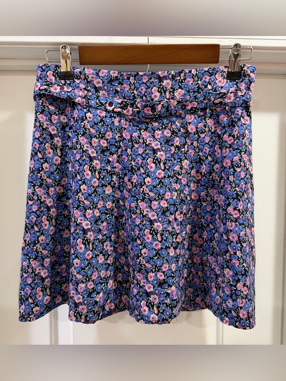Kimchi Blue Floral Side Zip Belted Skirt Size Medium
